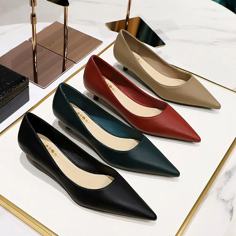 패션 포인티드 토 미들힐 슈즈 4cm 스틸레토 직장 여 - Shoe Tree 리뷰 및 가격