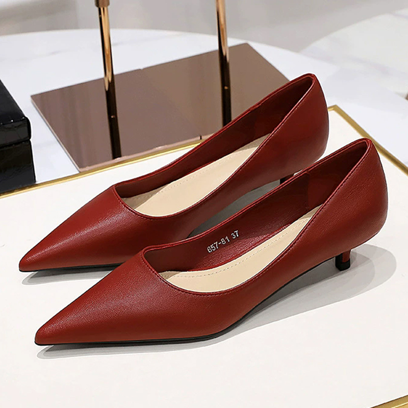 패션 포인티드 토 미들힐 슈즈 4cm 스틸레토 직장 여 - Shoe Tree 리뷰 및 가격